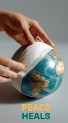 Hands healing the Earth. Peace
