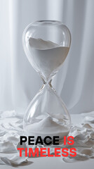 Floating Hourglass with White Light – Symbol of Timeless Peace and Purity