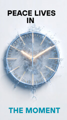 Frozen Clock with Glowing Second Hand – Symbol of Timeless Peace and Stillness