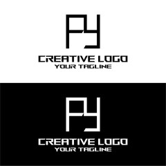 creative letter logo fy design vector