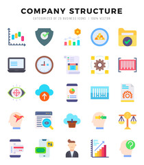 Company Structure icons set for website and mobile site and apps.