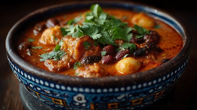 Authentic Senegalese maafe peanut stew presented