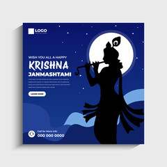 Krishna Janmashtami Social Media Instagram Post Template