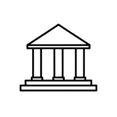 Modern Bank Black Icon Vector Flat Style No Outline
