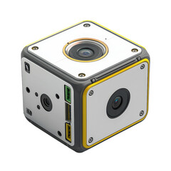 Fototapeta premium Compact Cube Camera with Multiple Lenses and Modern Design Features