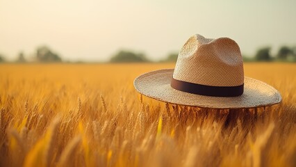 Harvest season celebration golden wheat field scenic view nature's bounty warm sunset light