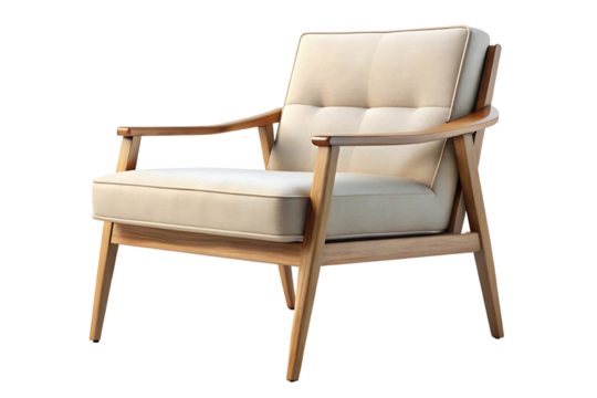 A realistic 3d model of a modern chair on a transparent background
