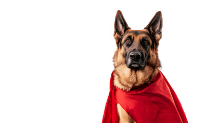 Obraz premium German Shepherd in Superhero Cape for Halloween Party