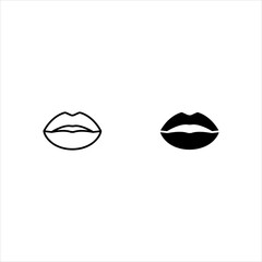 Lips icon set. symbol for mobile concept and web design color editable