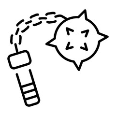 A line style icon showing battle mace