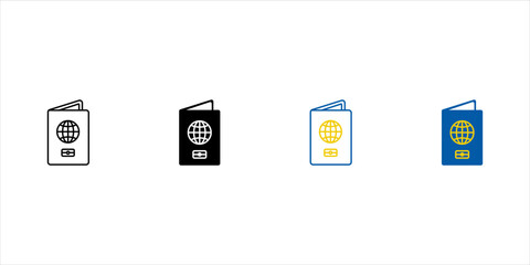 Passport icon ,document icon vector flat style
