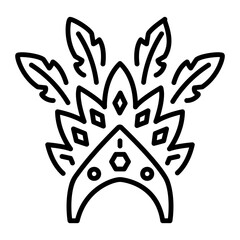 An outline style icon showing headdress