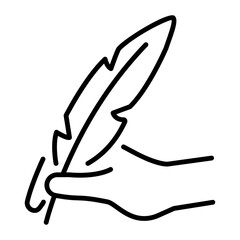 An outline style icon showing quill