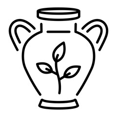 A linear style icon showing ceramic vase