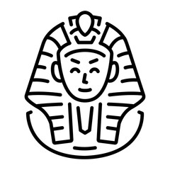 An outline style icon showing egyptian pharaoh