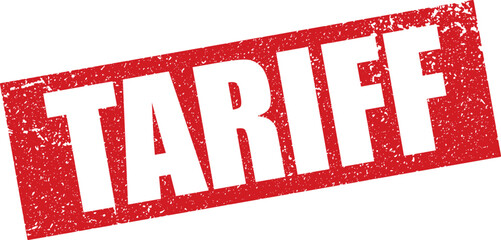 Red Tariff Rubber Stamp in Reverse Grunge Vector in Sharp Border, Transparent Background, Svg, Png