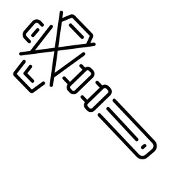 Fototapeta premium An outline style icon showing stone hammer
