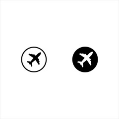 airplane icon set color editable