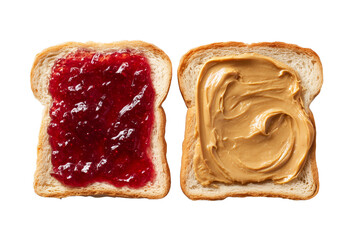 Obraz premium peanut butter and strawberry jerry toast on transparent background