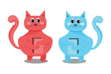 funny cartoon cat. Vector illustration.