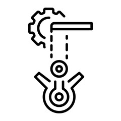 A line style icon showing pulley wheel