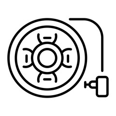 A line style icon showing reel case