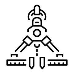 A linear style icon representing gripper