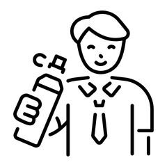 A linear style icon representing thermos bottle