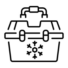 A line style icon showing fishing cooler