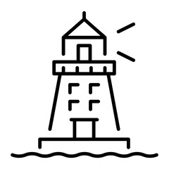 An outline style icon depicting lighthouse