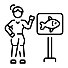 A linear style icon representing fishing spot