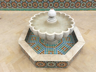 Moroccan public mosaic fountains made by zellige