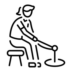 An outline style icon depicting ice hole