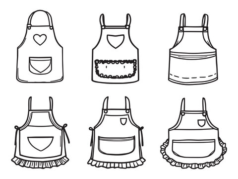 classic kitchen apron simple line art vector design
