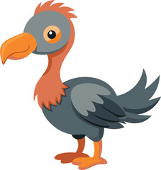 A cute and colorful dodo vector illustration, modern illustration of dodo, cartoon vector art of dodo, dodo vector icon design © Hai