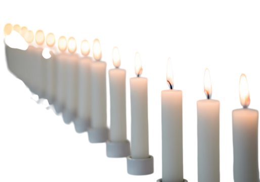 Illuminated Path A Serpentine Line of Burning Candles isolated on transparent baackground