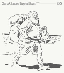 Santa Claus is enjoying a wonderful tropical beach vacation filled with joy and sunshine