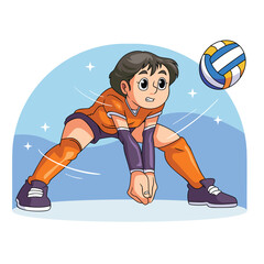 Ready Defensive Position by Volleyball Girl