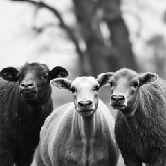 AI Generated Black and White Wildlife Portraits – Surreal Safari Animal Fusion Series