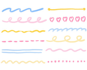 手描きのライン_カラフル