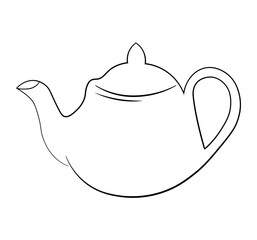 teapot with handle vector drawing