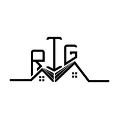 RIG Real State logo design, RIG simple and modern logo. RIG luxurious alphabet design