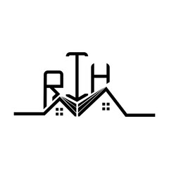 RIH Real State logo design, RIH simple and modern logo. RIH luxurious alphabet design