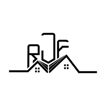 RJF Real State logo design, RJF simple and modern logo. RJF luxurious alphabet design