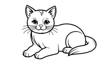 Fototapeta premium Kitten Line Art for Kids Coloring Page