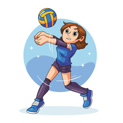 Bump Pass Girl Volleyball Player