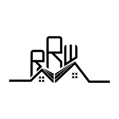 Obraz premium RRW Real State logo design, RRW simple and modern logo. RRW luxurious alphabet design