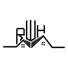 RWH Real State logo design, RWH simple and modern logo. RWH luxurious alphabet design