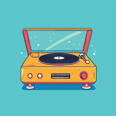 music box, vector style simple color