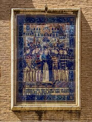 View of ceramic tile picture on the wall